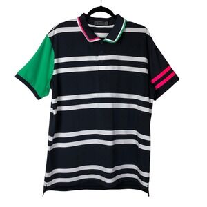 G/FORE Mens Striped Short Sleeve Polo Size L Golf Summer